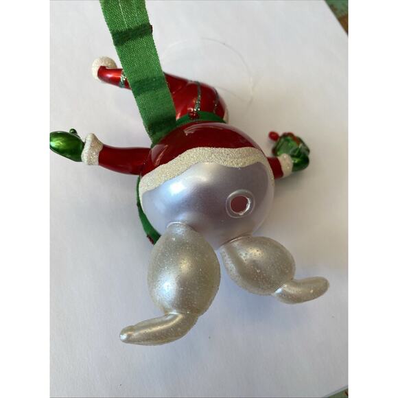 VINTAGE Blown Glass Snowman Figure Christmas Winter Jolly Snowflake Scarf Retro - Picture 9 of 16